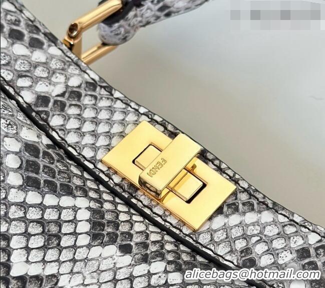 Famous Brand Fendi Peekaboo ISeeU Petite Bag in Python Leather 80062A Grey 2026 Top