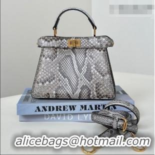 Well Crafted Fendi Peekaboo ISeeU Petite Bag in Python Leather 80062 Grey 2026 Top