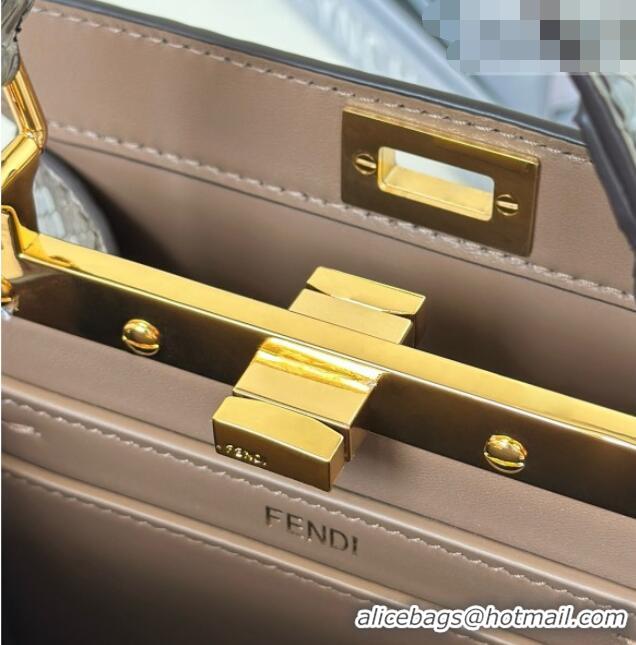 Well Crafted Fendi Peekaboo ISeeU Petite Bag in Python Leather 80062 Grey 2026 Top