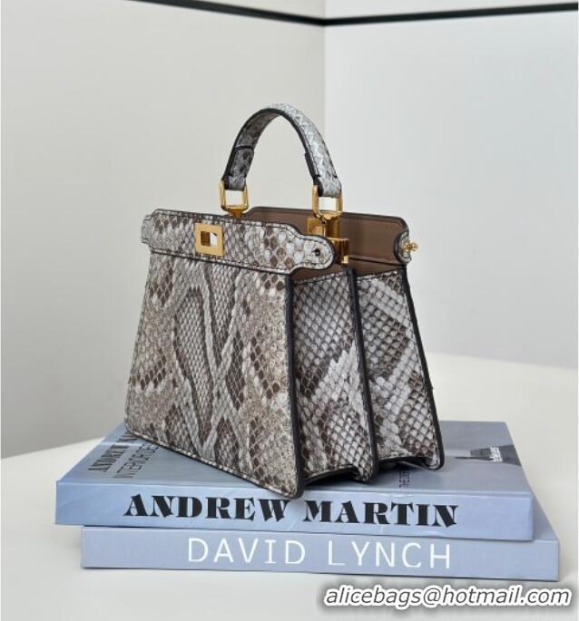 Well Crafted Fendi Peekaboo ISeeU Petite Bag in Python Leather 80062 Grey 2026 Top