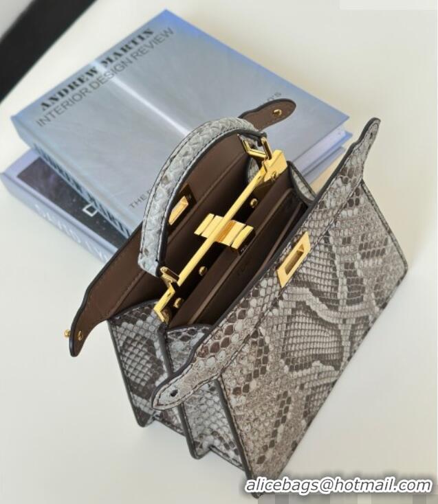 Well Crafted Fendi Peekaboo ISeeU Petite Bag in Python Leather 80062 Grey 2026 Top