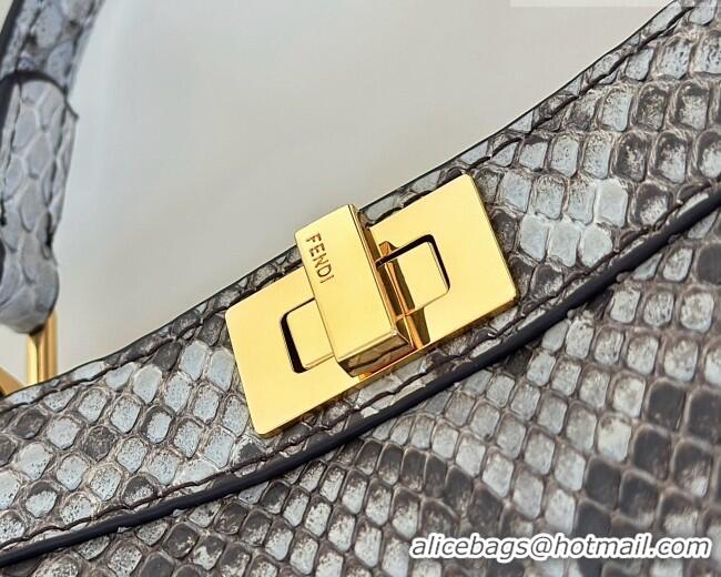 Well Crafted Fendi Peekaboo ISeeU Petite Bag in Python Leather 80062 Grey 2026 Top