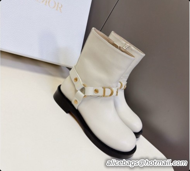 Top Quality Dior Bolt Ankle Boot in Calfskin D091136 White 2026