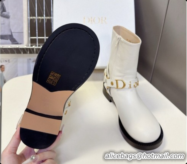 Top Quality Dior Bolt Ankle Boot in Calfskin D091136 White 2026
