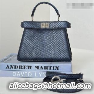 New Discount Fendi Peekaboo ISeeU Petite Bag in Python Leather 80062A Black 2026 Top