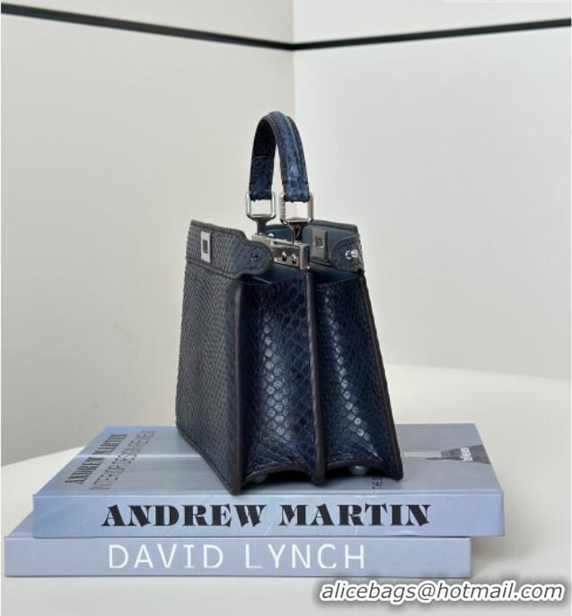 New Discount Fendi Peekaboo ISeeU Petite Bag in Python Leather 80062A Black 2026 Top