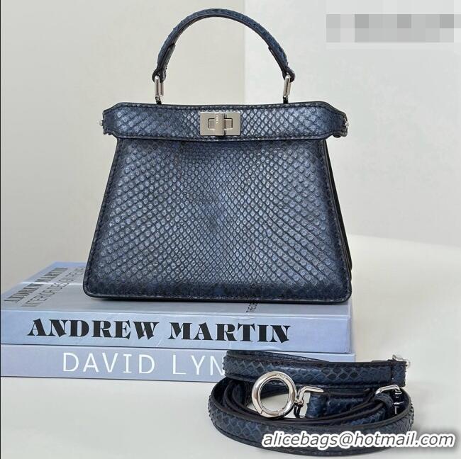 New Discount Fendi Peekaboo ISeeU Petite Bag in Python Leather 80062A Black 2026 Top