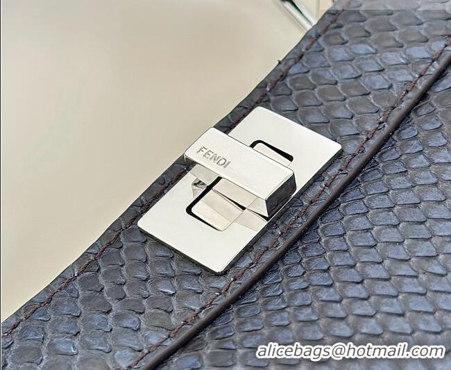 New Discount Fendi Peekaboo ISeeU Petite Bag in Python Leather 80062A Black 2026 Top