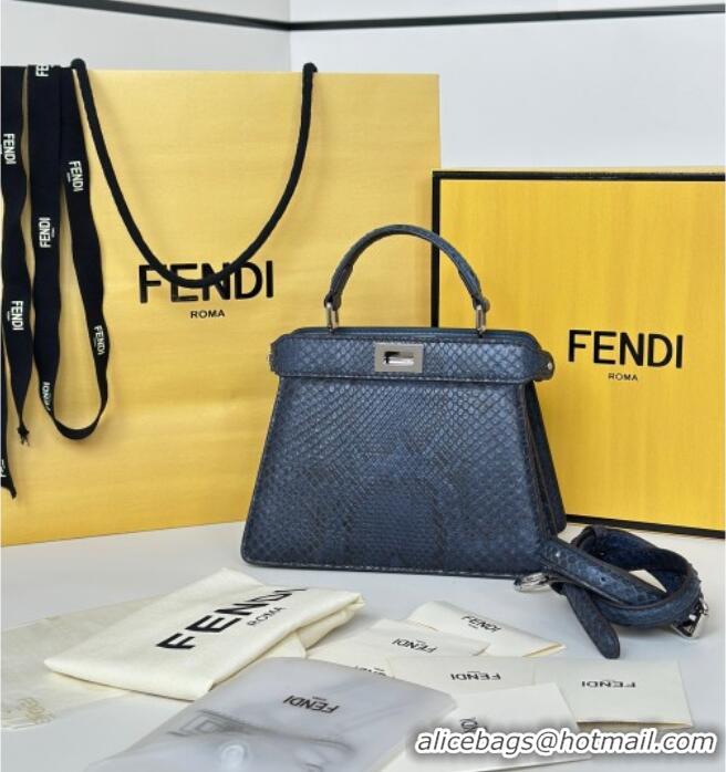 New Discount Fendi Peekaboo ISeeU Petite Bag in Python Leather 80062A Black 2026 Top