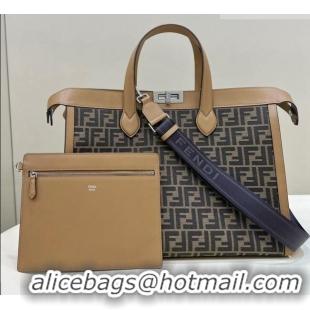 Reasonable Price Fendi Large Peekaboo Tote Bag in Brown FF Jacquard Bag 6805 2026