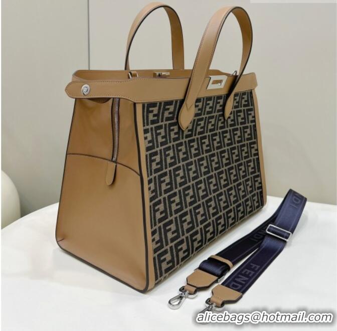 Reasonable Price Fendi Large Peekaboo Tote Bag in Brown FF Jacquard Bag 6805 2026