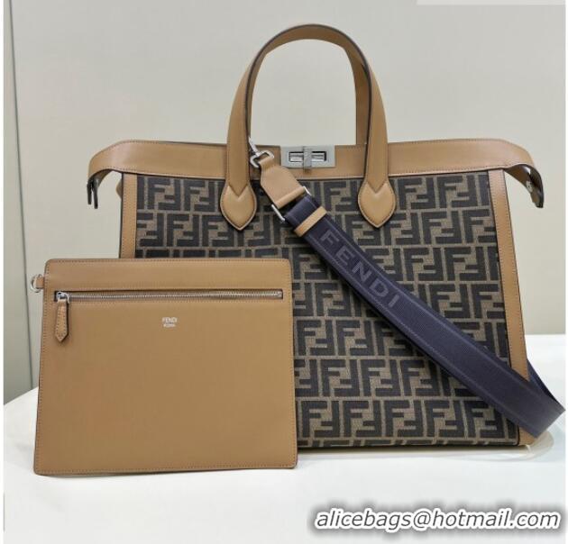 Reasonable Price Fendi Large Peekaboo Tote Bag in Brown FF Jacquard Bag 6805 2026