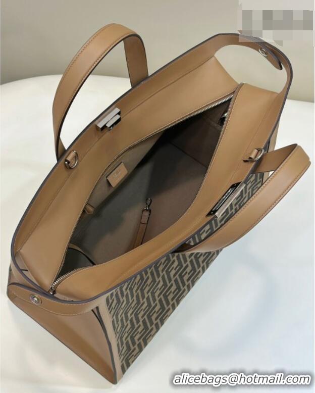 Reasonable Price Fendi Large Peekaboo Tote Bag in Brown FF Jacquard Bag 6805 2026
