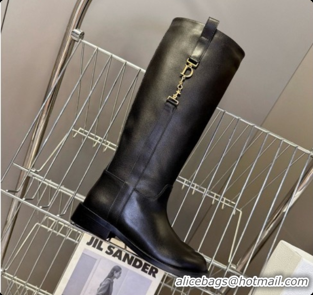 Perfect Dior Diorly Boot in Black Shiny Calfskin D091138 2026