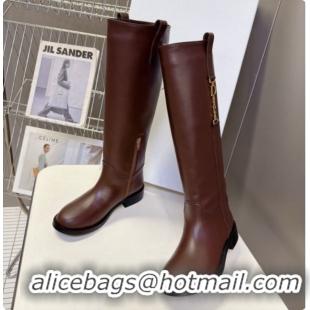 Best Price Dior Diorly Boot in Chocolate Brown Shiny Calfskin D091139 2026