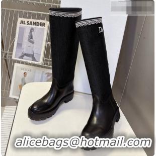 Super Quality Dior Dentelle Boot in Black Calfskin & Oblique Embroidered Cotton and White Lace 6091141 2026