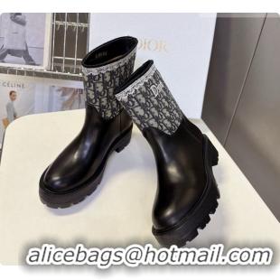 Best Luxury Dior Dentelle Ankle Boot in Black Calfskin & Dior Oblique Jacquard and White Lace 6091144 2026
