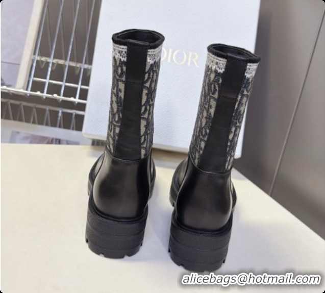 Best Luxury Dior Dentelle Ankle Boot in Black Calfskin & Dior Oblique Jacquard and White Lace 6091144 2026