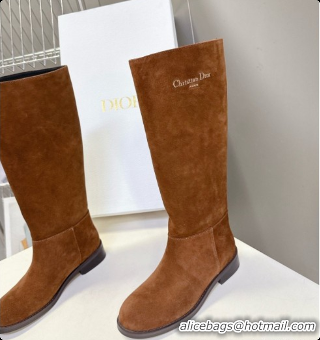 Best Quality Dior D-Town Boot in Brown Suede Calfskin D091146 2026