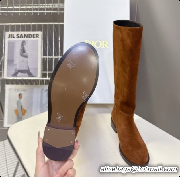 Best Quality Dior D-Town Boot in Brown Suede Calfskin D091146 2026