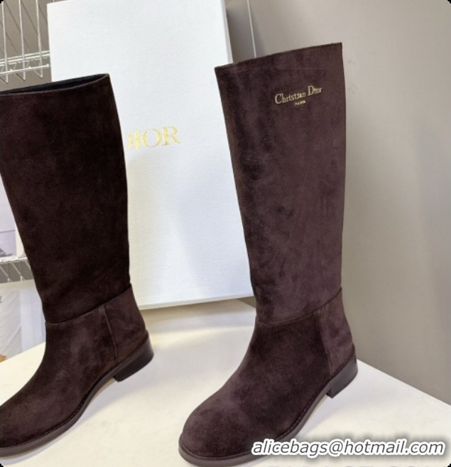 Best Design Dior D-Town Boot in Dark Brown Suede Calfskin D091147 2026