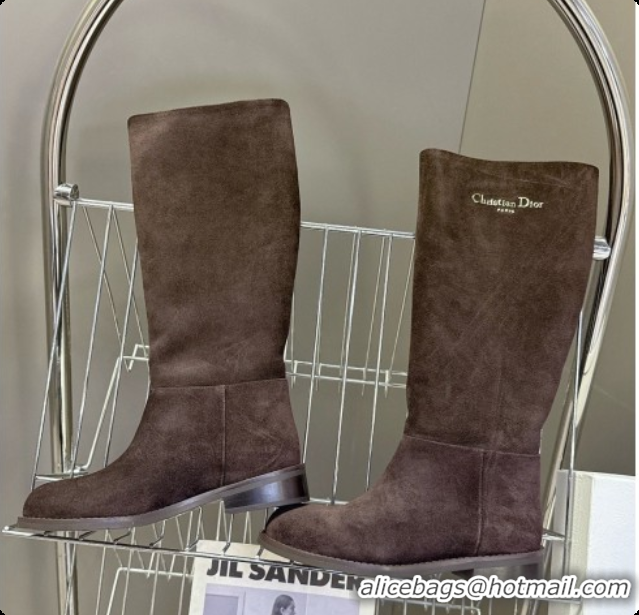 Best Design Dior D-Town Boot in Dark Brown Suede Calfskin D091147 2026