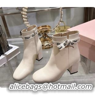 Big Discount Dior J'Adior Heeled Ankle Boot in Black Leather D091150 White 2026