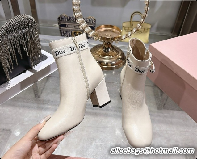 Big Discount Dior J'Adior Heeled Ankle Boot in Black Leather D091150 White 2026
