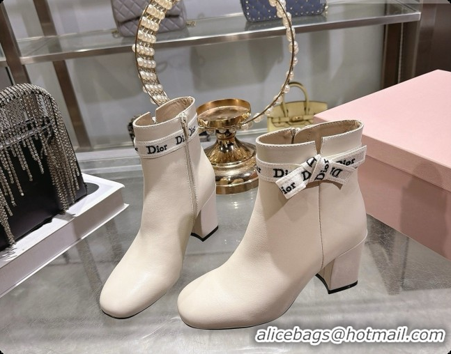 Big Discount Dior J'Adior Heeled Ankle Boot in Black Leather D091150 White 2026