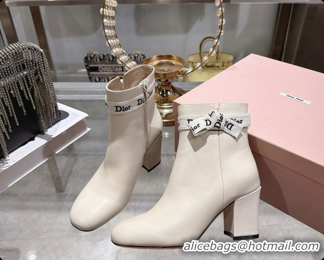 Big Discount Dior J'Adior Heeled Ankle Boot in Black Leather D091150 White 2026