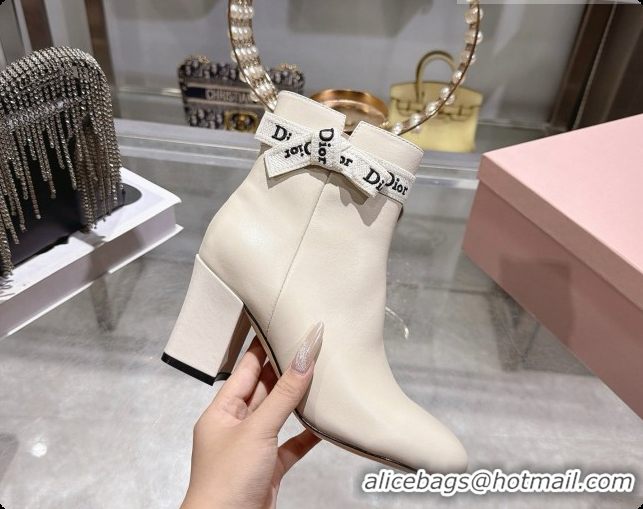 Big Discount Dior J'Adior Heeled Ankle Boot in Black Leather D091150 White 2026