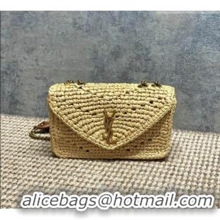 Grade Design Saint Laurent Loulou Mini Bag in Leather & Straw 821749 Beige 2026