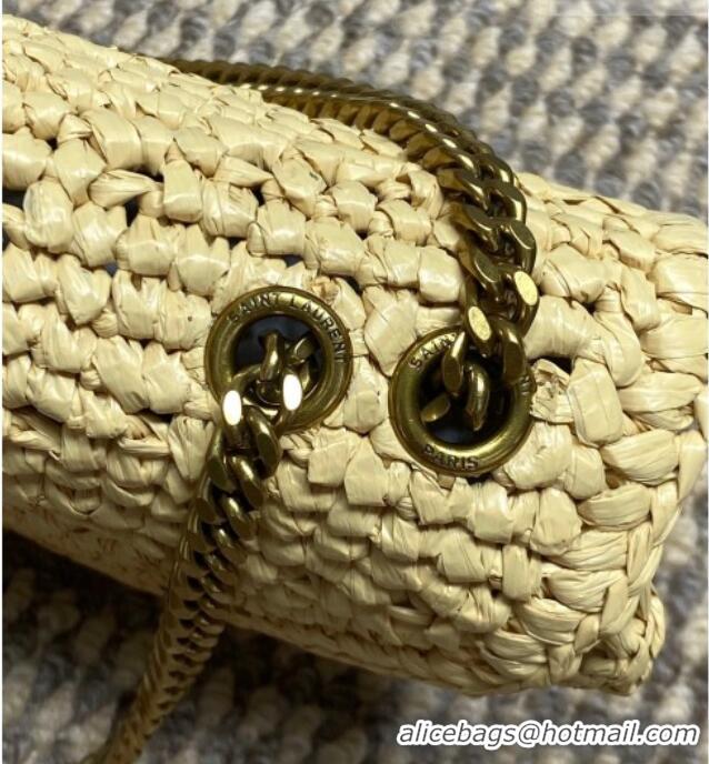 Grade Design Saint Laurent Loulou Mini Bag in Leather & Straw 821749 Beige 2026