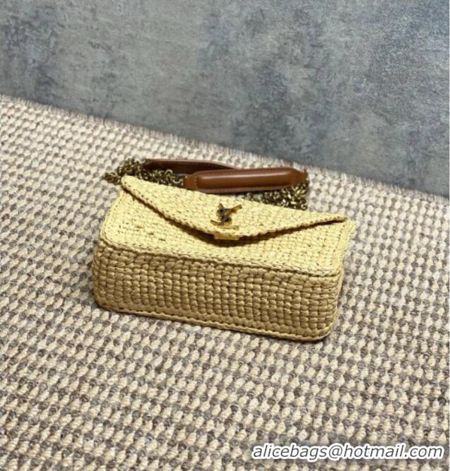 Grade Design Saint Laurent Loulou Mini Bag in Leather & Straw 821749 Beige 2026