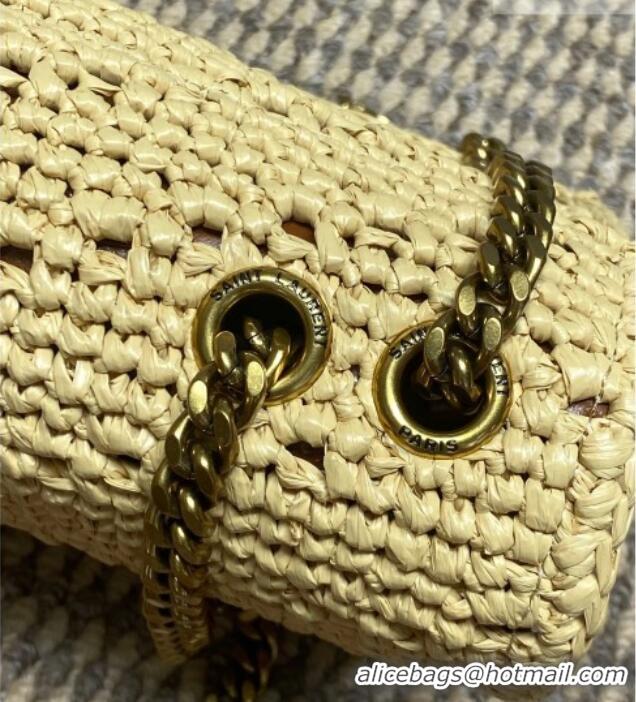 Promotional Saint Laurent Loulou Small Bag in Leather/Straw 801437 Beige 2026