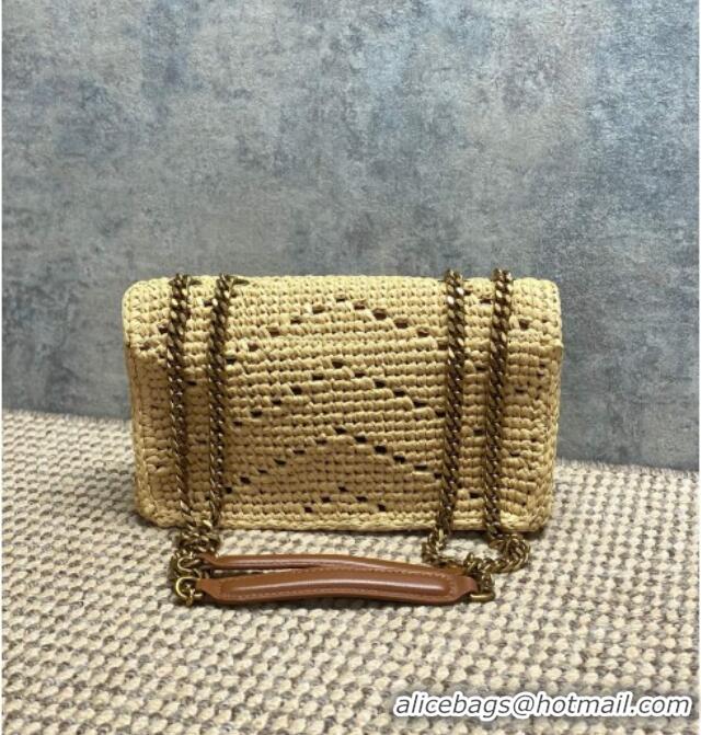Promotional Saint Laurent Loulou Small Bag in Leather/Straw 801437 Beige 2026