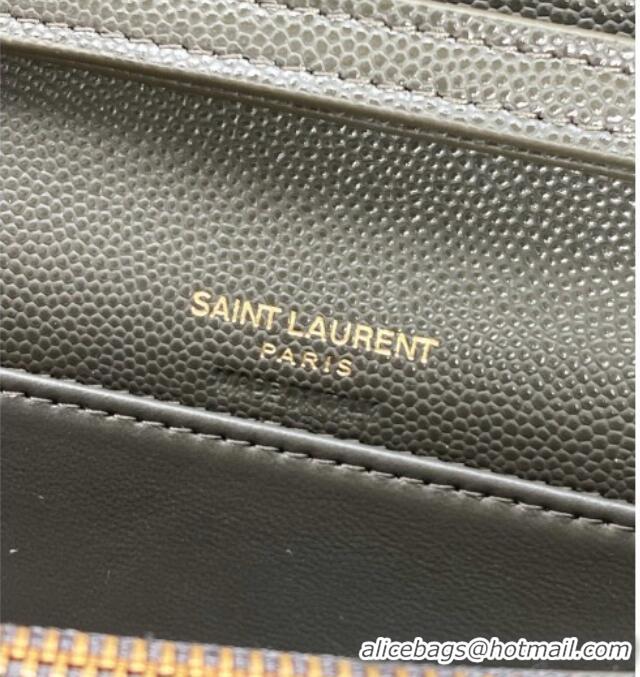 Promotional Saint Laurent PARIS Chain Wallet in Grain De Poudre Leather 871149 Green 2026