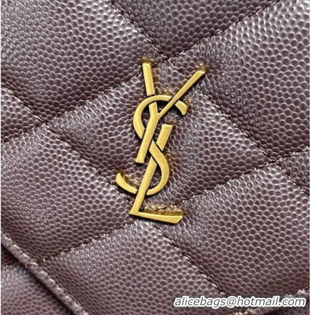 Good Discount Saint Laurent PARIS Pouch in Grain De Poudre Leather 869533 Dark Brown 2026