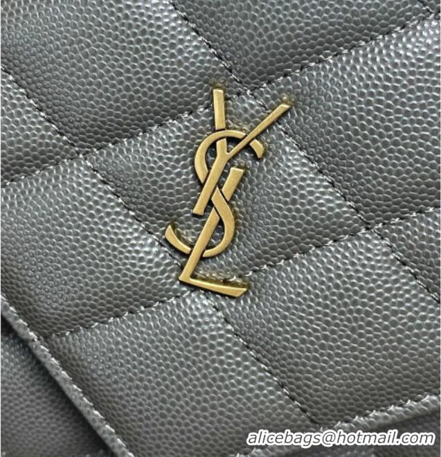 Cheapest Saint Laurent PARIS Pouch in Grain De Poudre Leather 869533 Green 2026