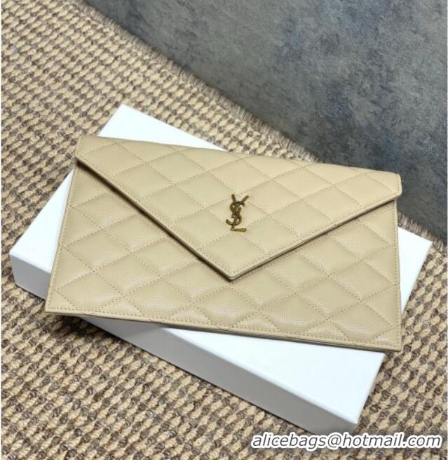 Original Cheap Saint Laurent PARIS Pouch in Grain De Poudre Leather 869533 Beige 2026