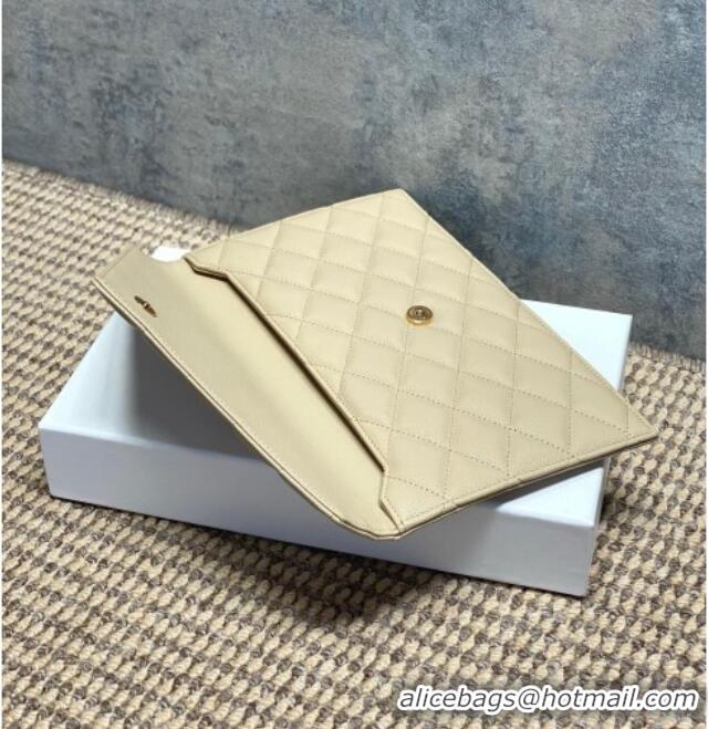 Original Cheap Saint Laurent PARIS Pouch in Grain De Poudre Leather 869533 Beige 2026