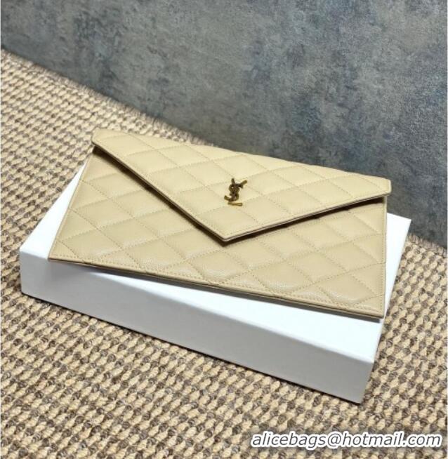 Original Cheap Saint Laurent PARIS Pouch in Grain De Poudre Leather 869533 Beige 2026