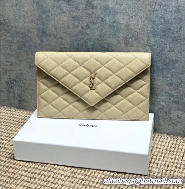 Original Cheap Saint Laurent PARIS Pouch in Grain De Poudre Leather 869533 Beige 2026
