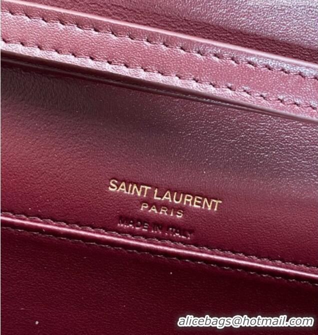 Top Grade Saint Laurent PARIS Chain Wallet in Patent Leather 871149 Burgundy 2026