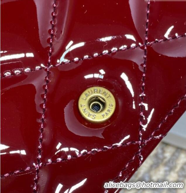 Top Grade Saint Laurent PARIS Chain Wallet in Patent Leather 871149 Burgundy 2026