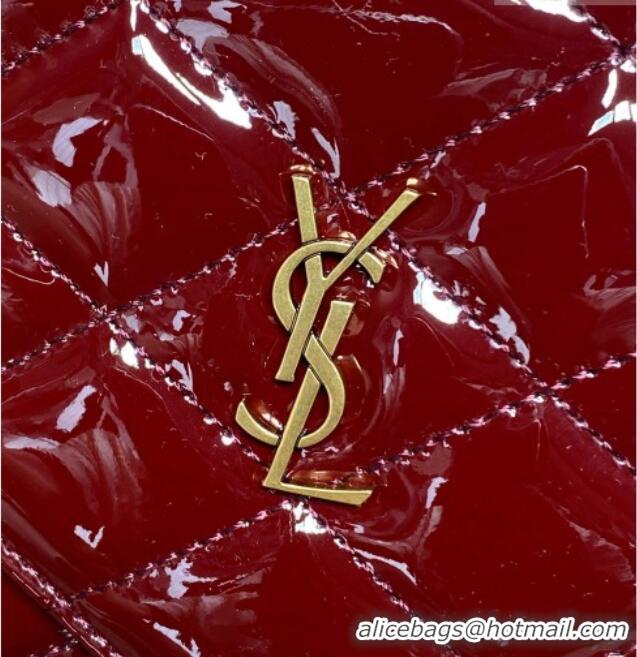 Top Grade Saint Laurent PARIS Chain Wallet in Patent Leather 871149 Burgundy 2026