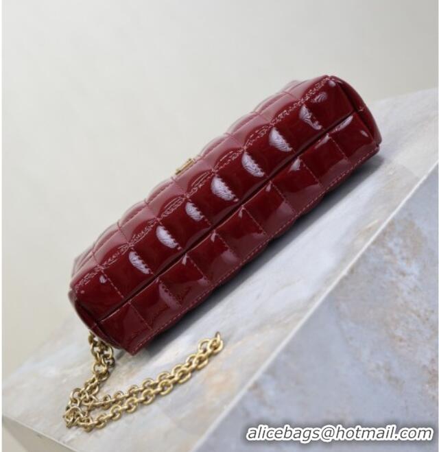 Top Grade Saint Laurent CASSANDRE MATELASSÉ CARRÉ Pouch on chain in Patent Leather 779649 Burgundy 2026