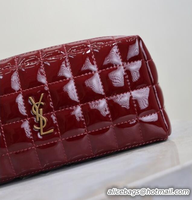 Top Grade Saint Laurent CASSANDRE MATELASSÉ CARRÉ Pouch on chain in Patent Leather 779649 Burgundy 2026