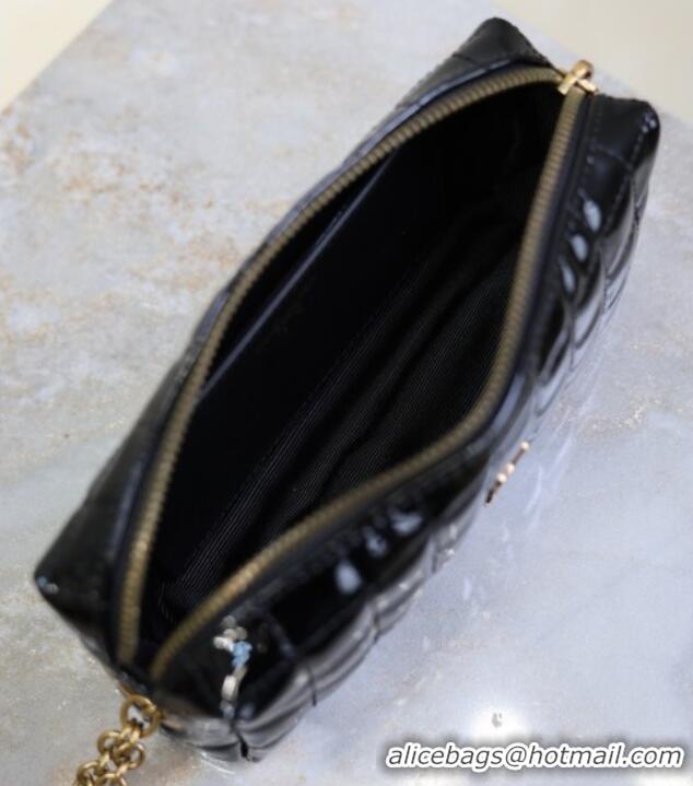 Best Grade Saint Laurent CASSANDRE MATELASSÉ CARRÉ Pouch on chain in Patent Leather 779649 Black 2026