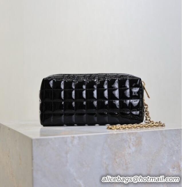Best Grade Saint Laurent CASSANDRE MATELASSÉ CARRÉ Pouch on chain in Patent Leather 779649 Black 2026